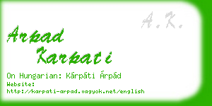 arpad karpati business card